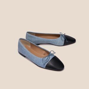 A.Soliani Como Flats in Denim/Black